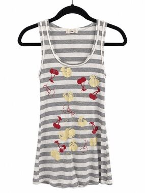UAG Vintage Striped Cherry Graphic Y2K Tank Top Size Small